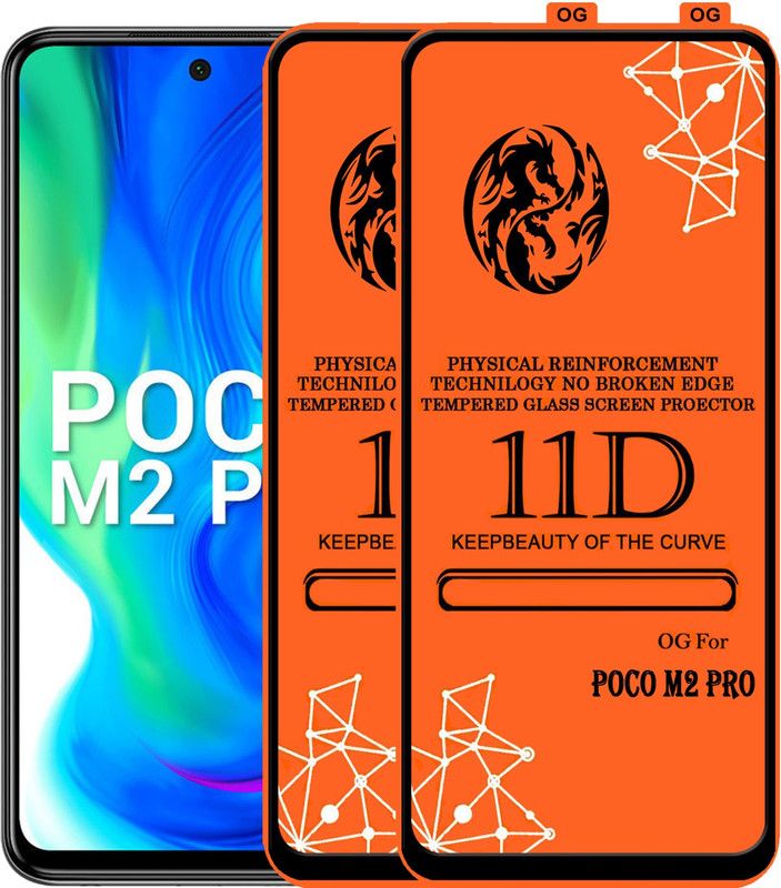 PFOAM Edge To Edge Tempered Glass for REDMI POCO M2 PRO  (Pack of 2)