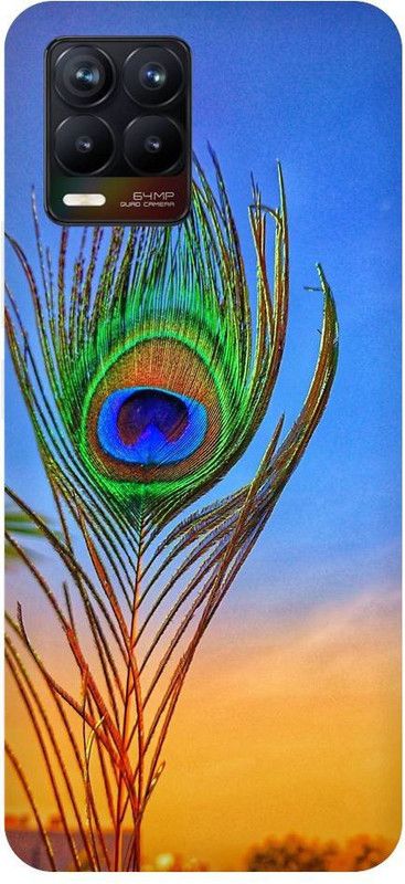 URCHIN Back Cover for Realme 8 Morpankh, Krishna Morpankh, Peacock Feather  (Multicolor, Shock Proof, Pack of: 1)