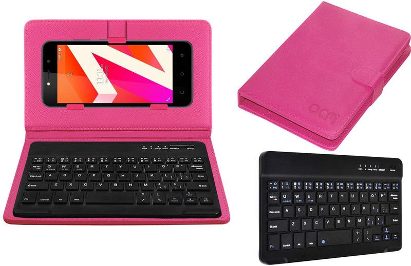 ACM Keyboard Case for Lava Z1s  (Pink, Cases with Holder, Pack of: 1)