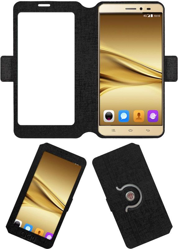 ACM Flip Cover for Celkon Diamond 4g  (Black, Cases with Holder, Pack of: 1)