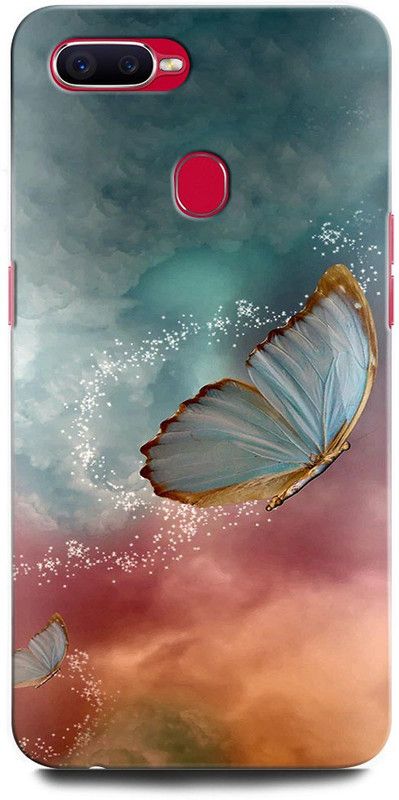 INTELLIZE Back Cover for Realme 2 Pro RMX1807 BUTTERFLY, BEAUTIFUL BUTTERFLIES, BLUE BURRERFLY, GLITTER  (Multicolor, Hard Case, Pack of: 1)