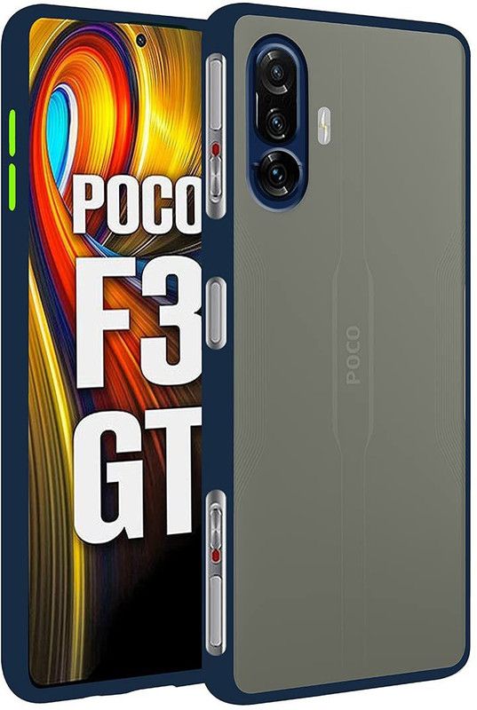 FIVE-O Bumper Case for Poco F3 GT  (Blue, Camera Bump Protector, Pack of: 1)