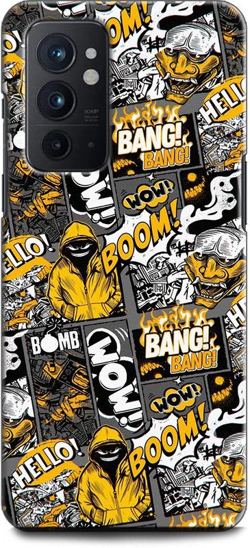 INDICRAFT Back Cover for OnePlus 9RT 5G COMIC, INSCRIPTION, HOOD, ART, TEXTURE, YELLOW  (Multicolor, Shock Proof, Pack of: 1)