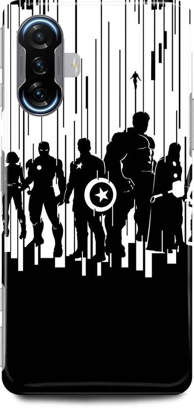 play fast Back Cover for POCO F3 GT  (White, Black, Hard Case, Pack of: 1)