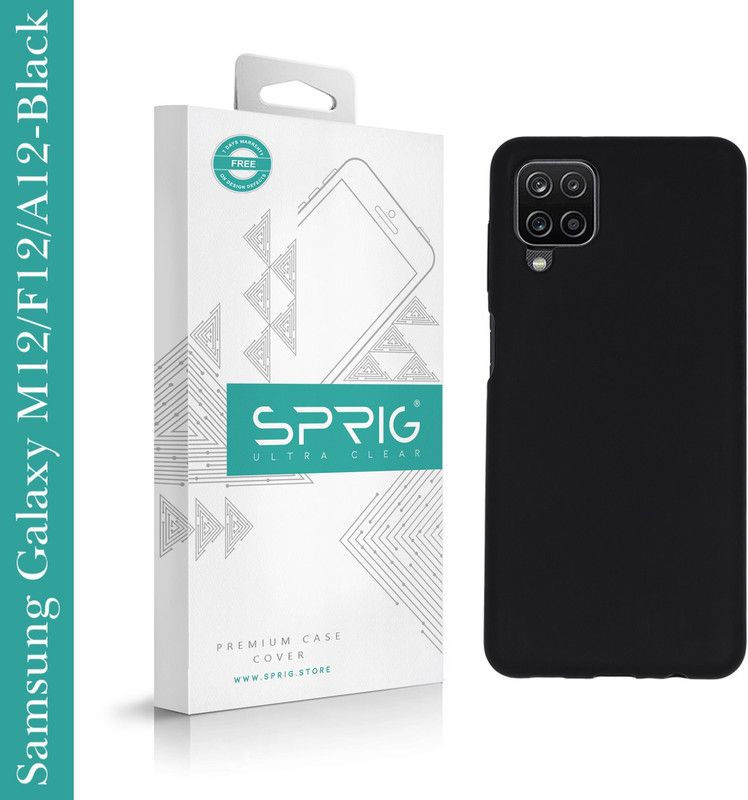 Sprig Liquid Silicone Back Cover for SAMSUNG Galaxy F12, Galaxy F12, Samsung F12  (Black, Shock Proof, Silicon, Pack of: 1)
