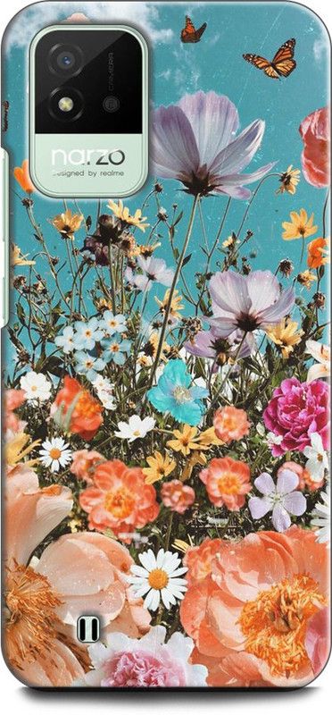 Dronk Back Cover for Realme Narzo 50i, RMX3231 FLOWERS, ABSTRACT, TEXTURE, COLORFULL  (Multicolor, Dual Protection, Pack of: 1)