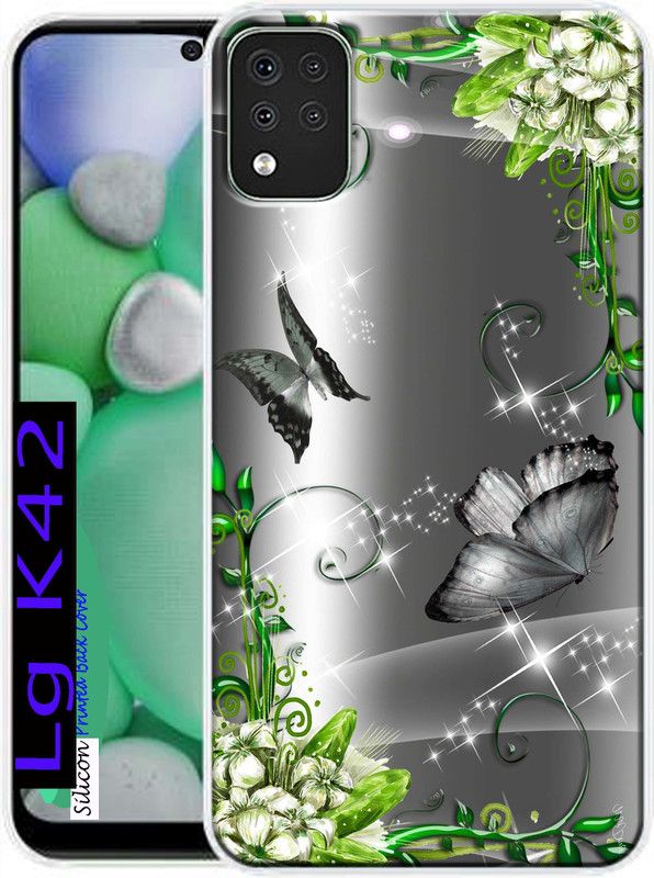 LUCASTENN Back Cover for LG K42  (Grey, Green, Dual Protection, Silicon, Pack of: 1)