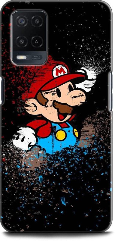 INDICRAFT Back Cover for OPPO A54, CPH2239 MARIO, CARTOON, COMIC, PAPER MARIO, NINTENDO  (Multicolor, Dual Protection, Pack of: 1)
