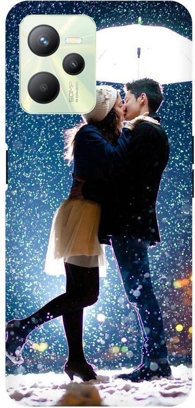 THE NARAYANA COLLECTIONS Back Cover for REALME C35-RMX3511-LOVE,KISS,COUPLE,RAIN,MOON  (Multicolor, Hard Case)