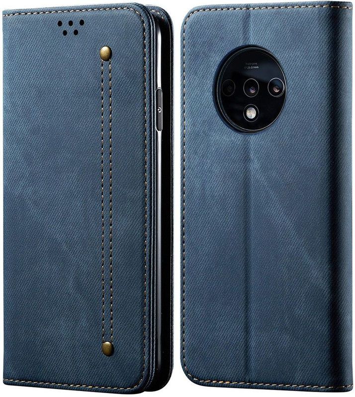 Pirum Wallet Case Cover for OnePlus 7T / One Plus 7T / 1+7T  (Blue, Magnetic Case, Pack of: 1)