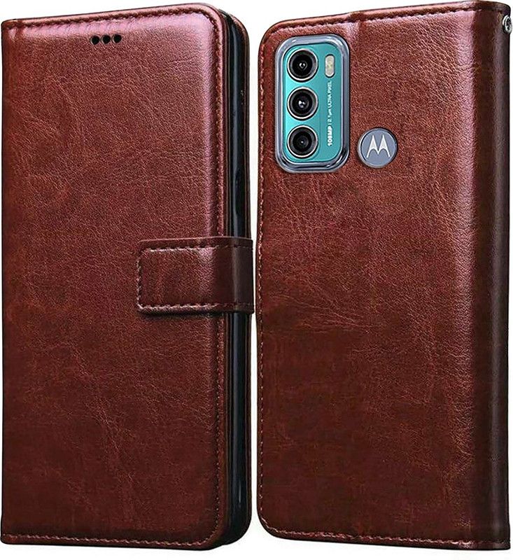 Casotec Flip Cover for Motorola Moto G60, Motorola Moto G40 Fusion Leather Flip Cover  (Brown, Pack of: 1)
