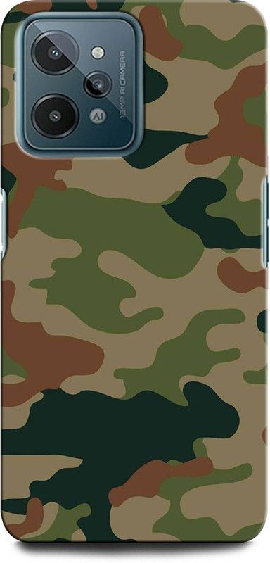 GRAFIQE Back Cover for Realme C31 INDIAN ARMY, TXTURE, ARMY UNIFORM, MILITARY, COMO, COMOFLAGE  (Multicolor, Shock Proof, Pack of: 1)