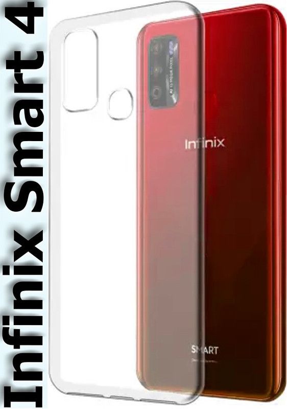 stroxy Back Cover for Infinix Smart 4  (Transparent, Dual Protection, Silicon, Pack of: 1)