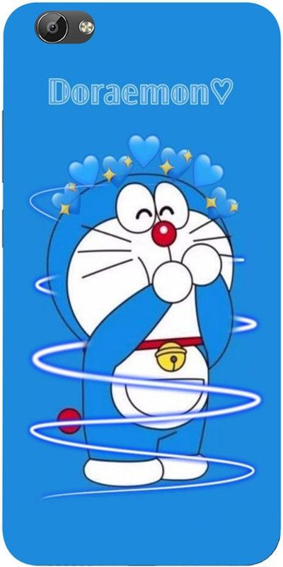 Golden Mask Back Cover for Vivo V5s Doraemon And Blue Heart  (Multicolor, Waterproof, Silicon, Pack of: 1)