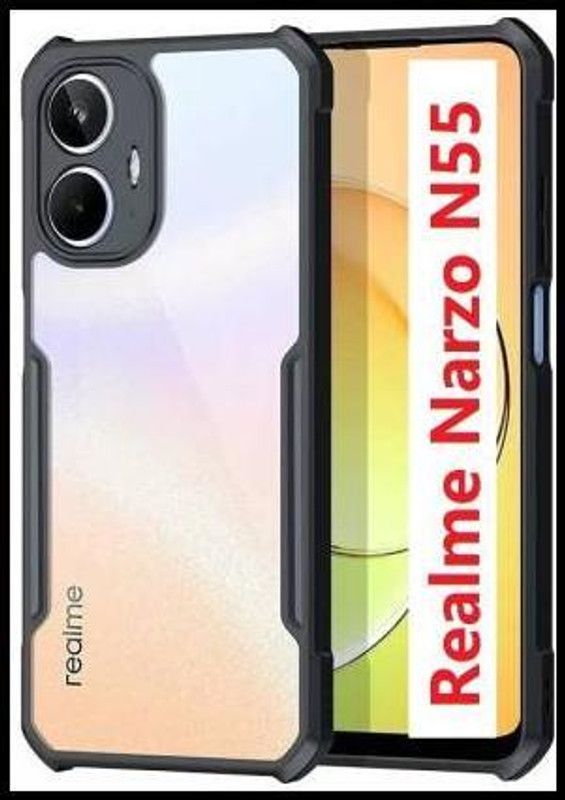 NIKICOVER Back Cover for Realme Narzo N55, (IP)  (Black, Dual Protection, Pack of: 1)