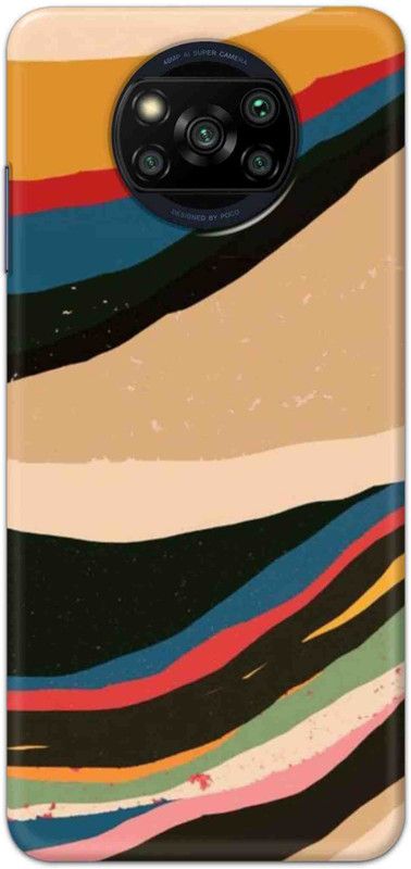 NDCOM Back Cover for POCO X3 Pro Color Wave Pattern Printed  (Multicolor, Hard Case, Pack of: 1)