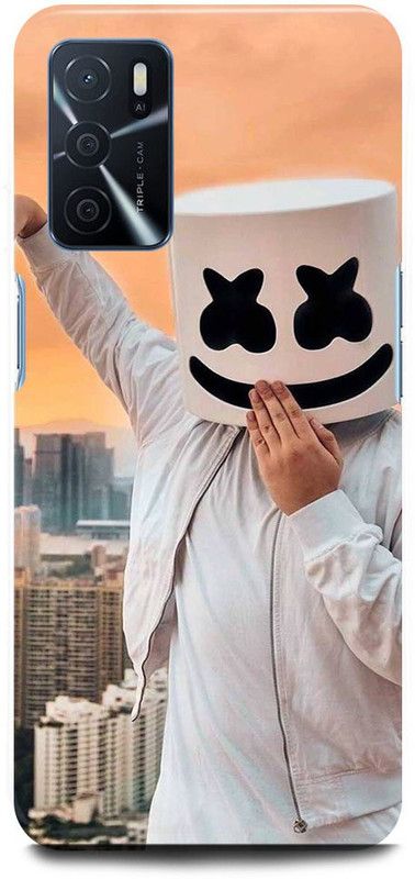 FUGGA Back Cover for OPPO A16, MARSHMELLO, DJ, EDM, MUSIC, SMILEY, FACE  (White, Hard Case, Pack of: 1)
