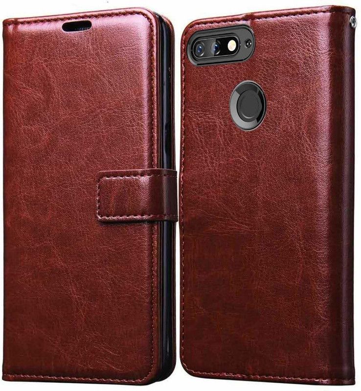 ANAND BR Flip Cover for Honor 7A  (Brown, Cases with Holder)