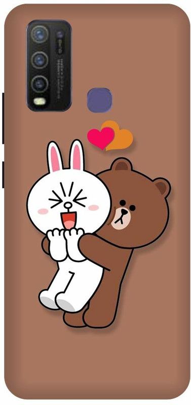 FRONK Back Cover for vivo Y30  (Brown, White, Hard Case, Pack of: 1)