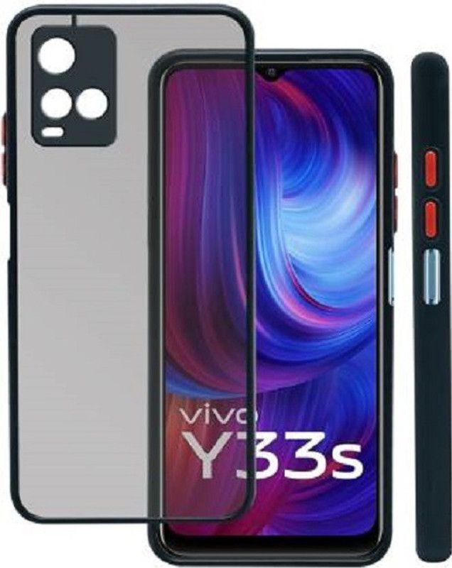 YouAndMeHub Back Cover for Vivo Y33s  (Black, Pack of: 1)