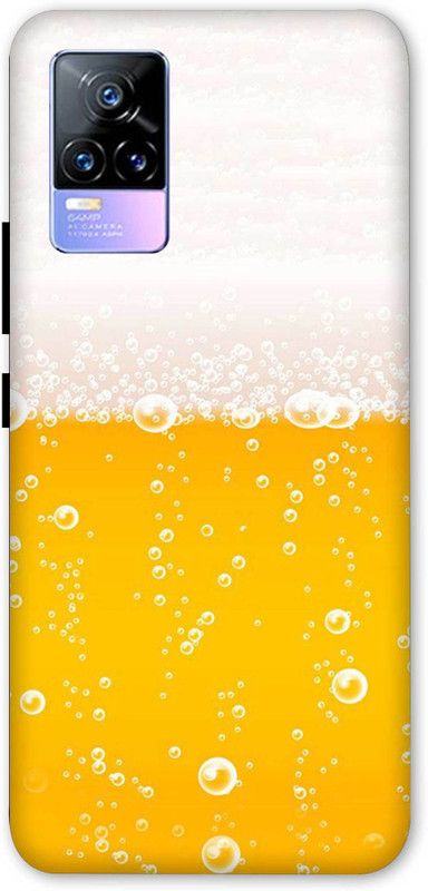 NDCOM Back Cover for VIVO Y73  (Yellow, White, Hard Case, Pack of: 1)