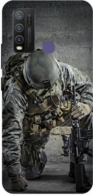 FRONK Back Cover for vivo Y50, vivo 1935, FOJI, INDIAN, ARMY, SOLDIER  (Grey, Hard Case, Pack of: 1)