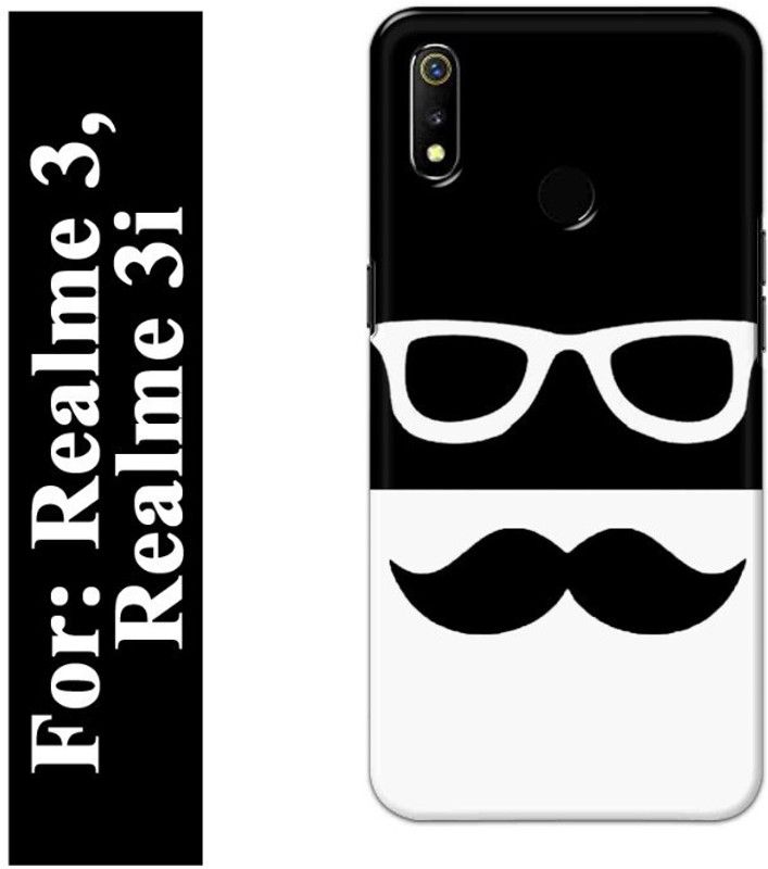 Majestic Back Cover for Realme 3, Realme 3i  (Black, White, Hard Case)