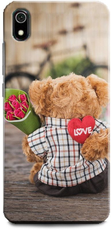 INDICRAFT Back Cover for Mi Redmi 7A, Teddy love, Printed  (Multicolor, Shock Proof, Pack of: 1)