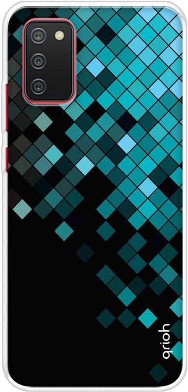 QRIOH Back Cover for Samsung Galaxy A03s  (Black, Blue, Grip Case, Silicon, Pack of: 1)