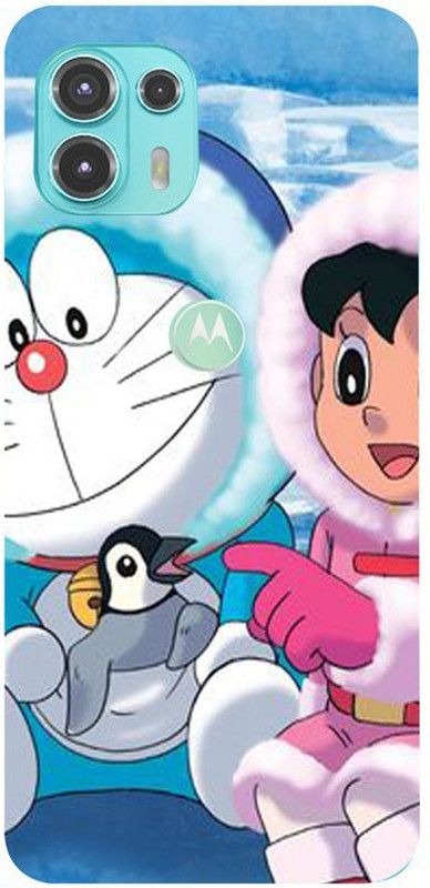 Golden Mask Back Cover for Motorola Moto Edge 20 Fusion Doraemon With Penguin  (Multicolor, Waterproof, Silicon, Pack of: 1)