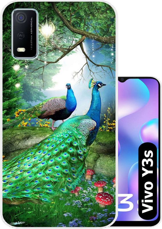 Hostprint Back Cover for Vivo Y3s  (Green, Silicon, Pack of: 1)