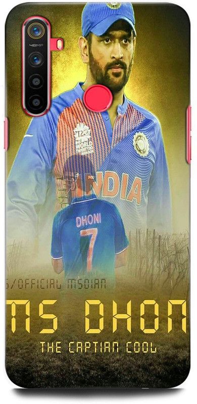 ORBIQE Back Cover for Realme 5 RMX1911 MS DHONI 7, MAHENDRA SINGH DHONI, DHONI, CRICKET, JERSEY  (Multicolor, Hard Case, Pack of: 1)