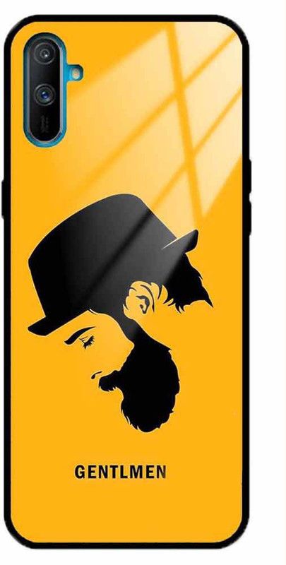 NDCOM Back Cover for Realme C3 Gentleman Beard Look Printed Glass Case  (Multicolor, Grip Case)