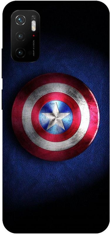 UMPRINT Back Cover for Poco M3 Pro 5G/MZB0952IN Captain America Shield Marvel Printed Back Cover  (Multicolor, Hard Case, Pack of: 1)