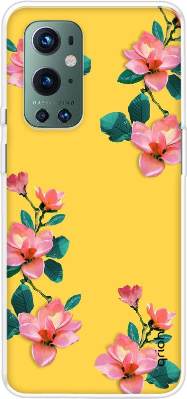 QRIOH Back Cover for OnePlus 9 Pro  (Yellow, Grip Case, Silicon, Pack of: 1)