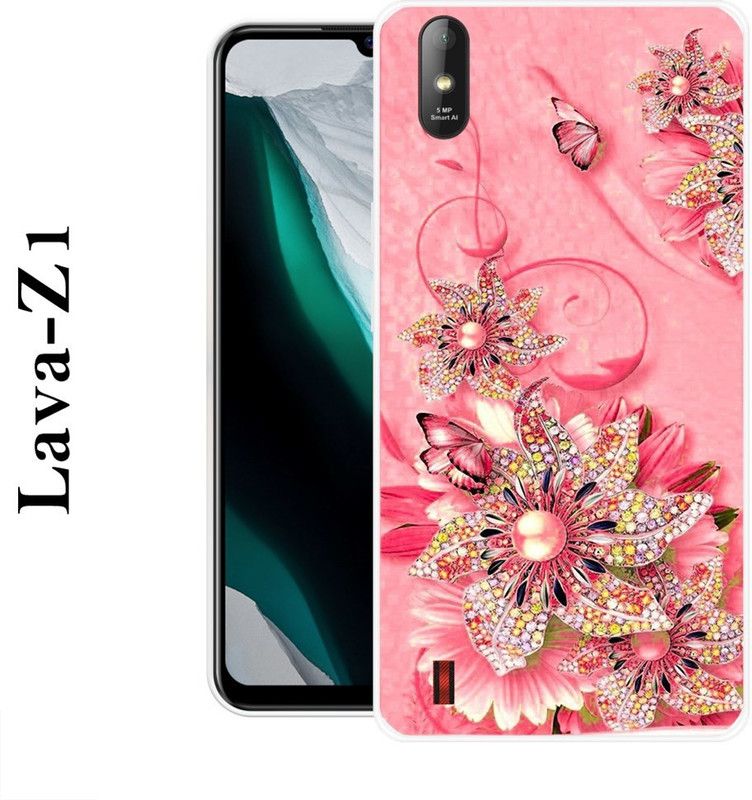 SHIVKUDI Back Cover for Lava Z1  (Pink, Grip Case, Silicon)