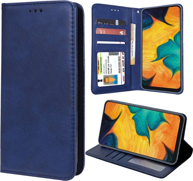 Unistuff Flip Cover for Samsung Galaxy A30, Samsung Galaxy M10s  (Blue, Dual Protection, Pack of: 1)