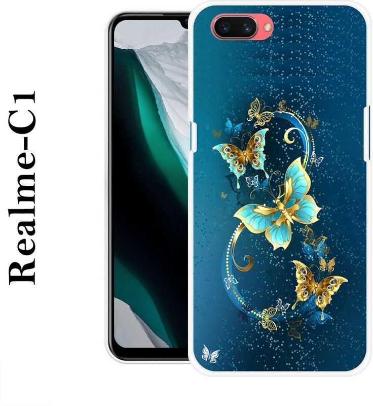 SUPERCASE Back Cover for Realme C1  (Blue, Gold, Silicon)