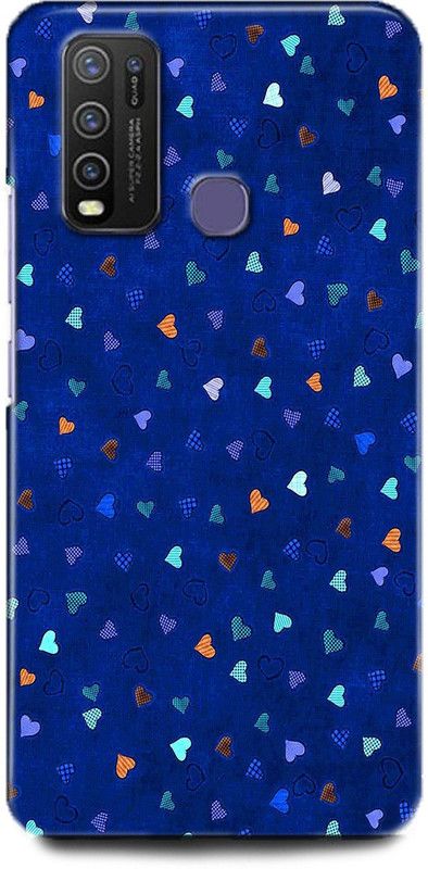 WallCraft Back Cover for Vivo Y50, Vivo 1935 WALL, BLUE WALL, TEXTURE, ABSTRACT ART, COLORFUL, BLUE, LOVE, HEART  (Multicolor, Dual Protection, Pack of: 1)