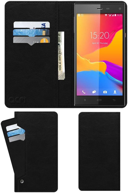 ACM Flip Cover for Phicomm Passion 660  (Black, Cases with Holder, Pack of: 1)