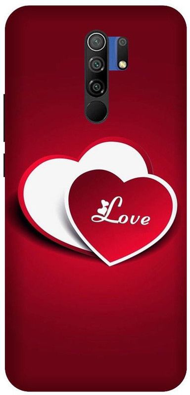 URCHIN Back Cover for Redmi 9 prime Heart, Love, Cute, Glitters, Love you  (Multicolor, Shock Proof, Pack of: 1)