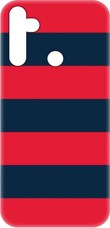#Uncultured Back Cover for Realme 5, Realme 5i, Realme Narzo 10, Realme 5s - Red Blue Stripes Print  (Multicolor, Hard Case, Pack of: 1)