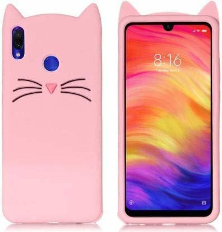 Just Be You Back Cover for Redmi Note 7 Soft Touch Rubber Billi Ear Design Girls Mobile Back Cover  (Pink, Flexible, Pack of: 1)