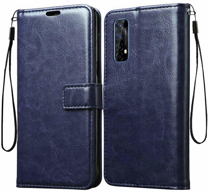 Tingtong Flip Cover for Realme 7, Realme Narzo 20 Pro, Realme Narzo 30 4G  (Blue, Cases with Holder, Pack of: 1)