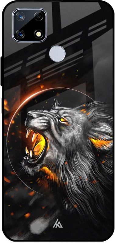 Hocopoco Back Cover for Realme C25  (Black, Orange, Grip Case, Silicon, Pack of: 1)
