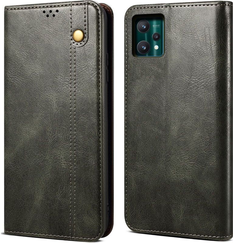 Pirum Flip Cover for Realme 9 PRO  (Green, Magnetic Case, Pack of: 1)