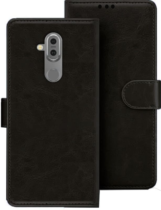 HANIRY Flip Cover for Nokia 7.1 Plus flip cover | Nokia 7.1 Plus flip cover | Black  (Black, Magnetic Case, Pack of: 1)