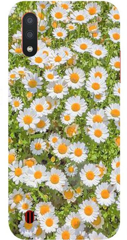 Skyhawk Back Cover for Samsung Galaxy M01 Yellow And White Flower  (Multicolor, Waterproof, Silicon, Pack of: 1)