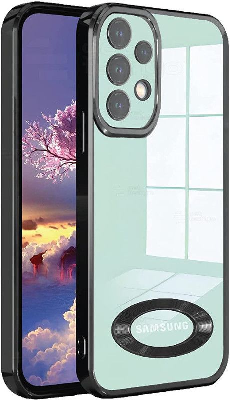 Dallao Back Cover for Samsung Galaxy A13 4G Electroplated Logo View| Slim Shockproof | Soft TPU  (Black, Shock Proof, Pack of: 1)