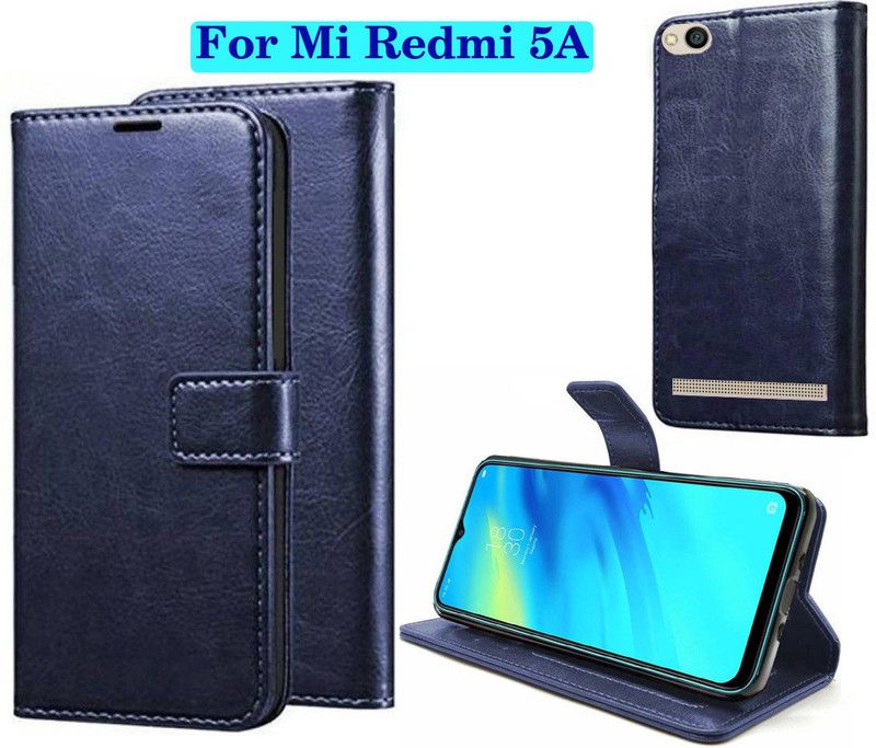 Nuvak Flip Cover for Mi Redmi 5A  (Blue, Shock Proof, Pack of: 1)